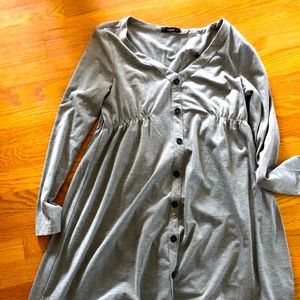 Gray long maternity dress